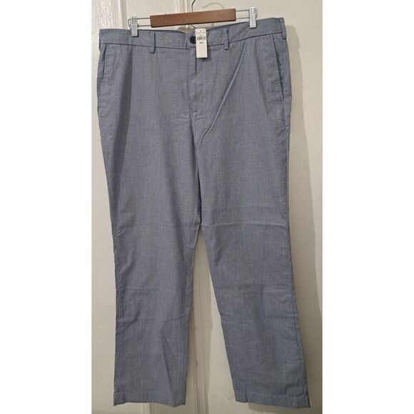 BANANA REPUBLIC Mens 38×32Casual Cotton Spandex Pin Check Plaid Blue Pants